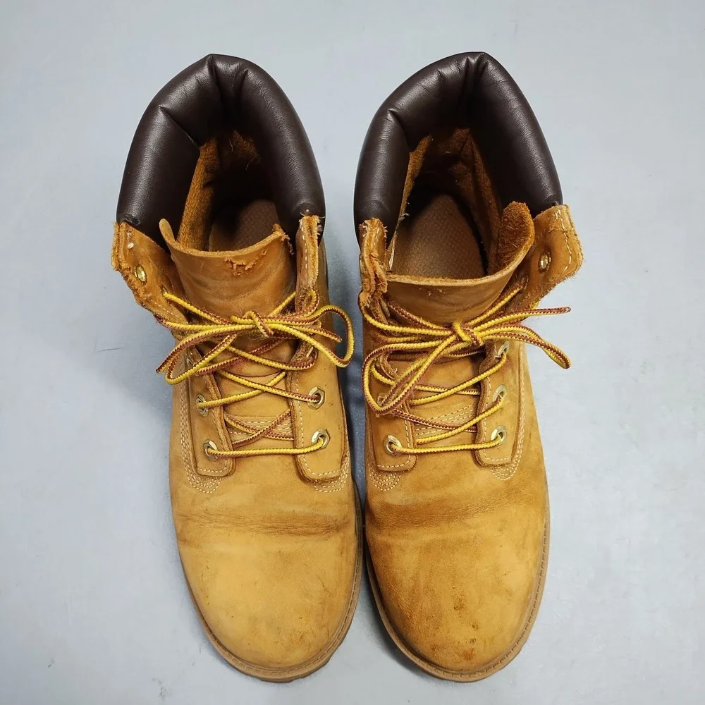 Timberland Premium 6-Inch Waterproof Work Boots Mens US 7M Tan Genuine Leather